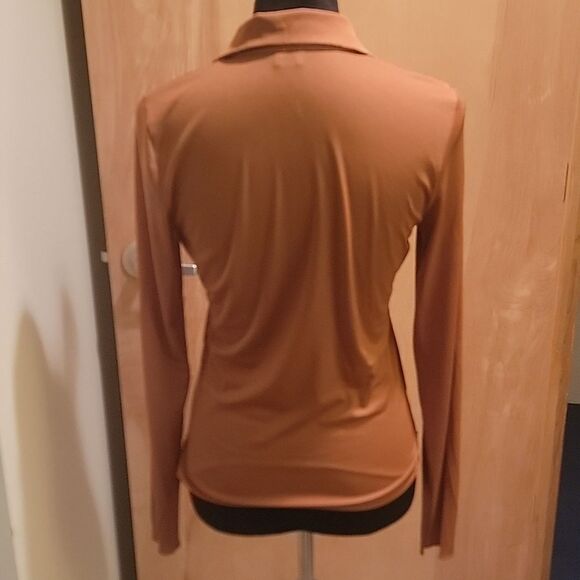 Wilfred Pose Longsleeve Button-Down Shirt Sz Med Rice Chestnut - Picture 4 of 8